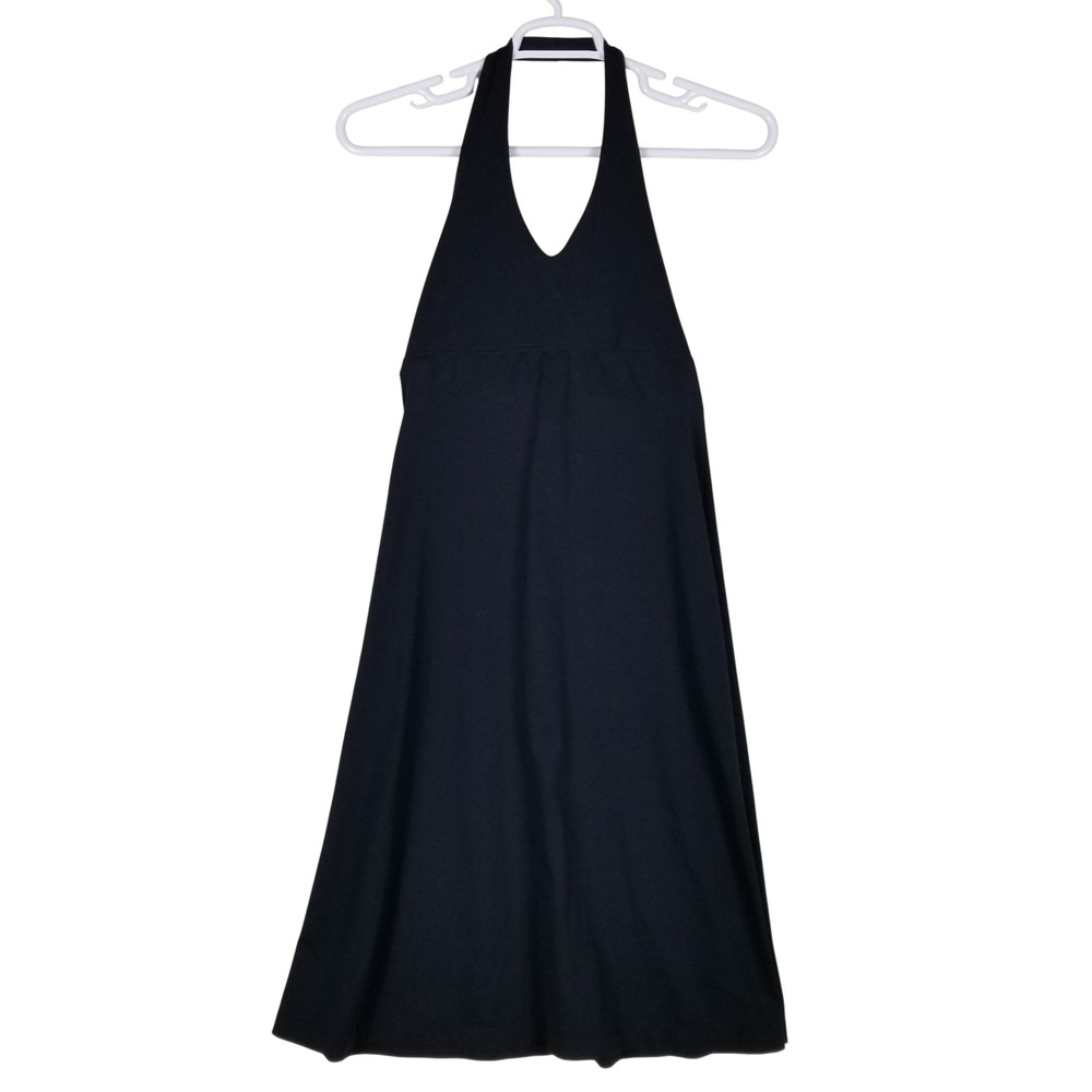 Patagonia Halter Dress Womens Small Black V-Neck Tie Back A-Line Activewear
